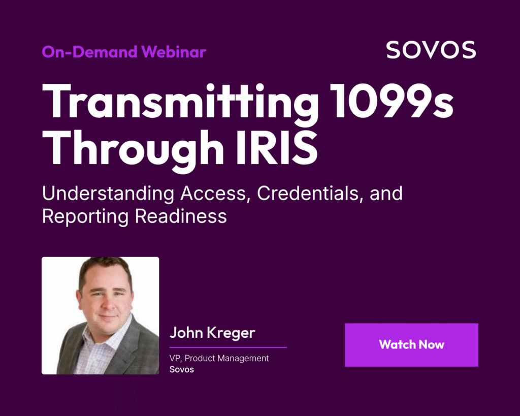 Graphic titled "On Demand Transmitting 1099s Through IRIS" on eFiling 1099s after the IRS retires FIRE.